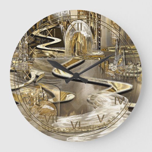 Grande Horloge Ronde Ville futuriste d'imaginaire de Jackson (Recto)