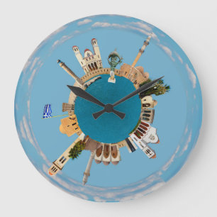 Grande Horloge Ronde Ville Grèce de Rethymno peu de point de repère