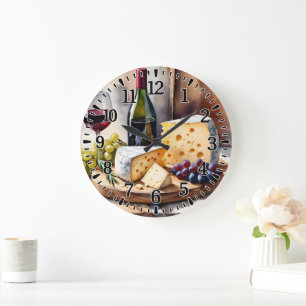 Grande Horloge Ronde Vin et Fromage