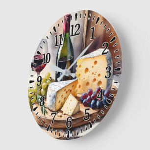 Grande Horloge Ronde Vin & Fromage
