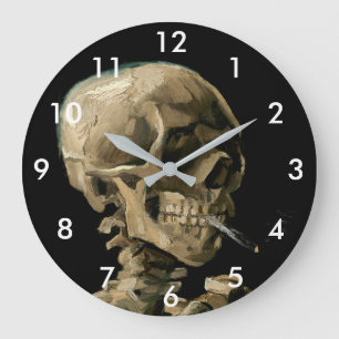 Grande Horloge Ronde Vincent van Gogh - Crâne avec cigarette allumée