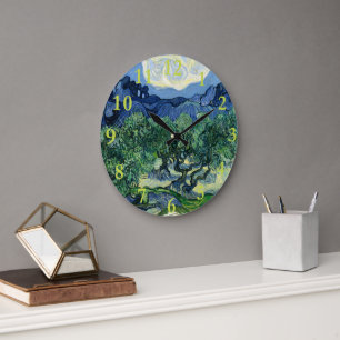 Grande Horloge Ronde Vincent Van Gogh Oliviers Paysage Montagneux