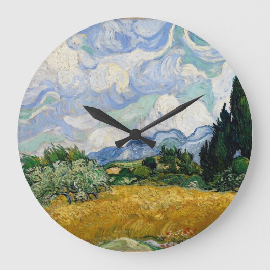 Grande Horloge Ronde Vincent Van Gogh Wheat Field With Cypresses (Recto)