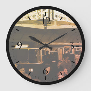 Grande Horloge Ronde Vintage Allemagne Gare de Munich Marienplatz Grand