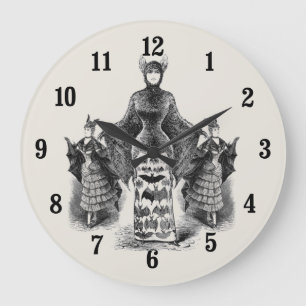 Grande Horloge Ronde Vintage Bat Ladies