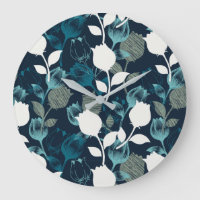 Vintage bleu floral nuit jardin motif jeter pil