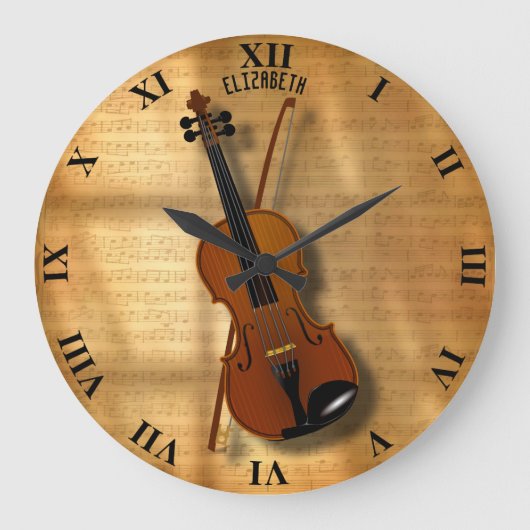 Grande Horloge Ronde Vintage Classic Violin (Recto)