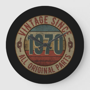 GRANDE HORLOGE RONDE VINTAGE DEPUIS 1970 TOUTES PIÈCES D'ORIGINE.