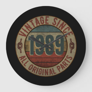 GRANDE HORLOGE RONDE VINTAGE DEPUIS 1989 TOUTES LES PARTIES ORIGINALES.