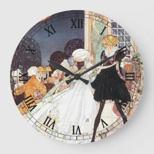 Grande Horloge Ronde Vintage Douze Princesses Danseuses par Kay Nielsen