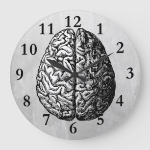 GRANDE HORLOGE RONDE VINTAGE DRAWING CLOCK