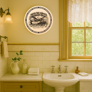 Grande Horloge Ronde Vintage époque victorienne 1894 - Savon à l'huile 