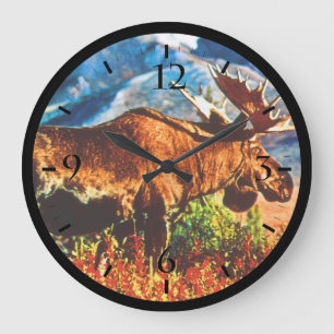 Grande Horloge Ronde Vintage États-Unis Oie taureau de l'Alaska