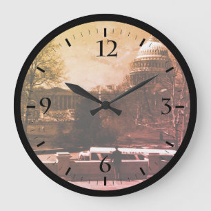 Grande Horloge Ronde Vintage États-Unis Washington The Capitol Street B