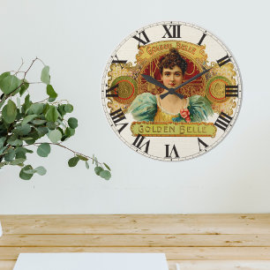 Grande Horloge Ronde Vintage Golden Belle