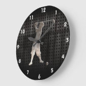 Grande Horloge Ronde Vintage Golfer ; Cool (Angle)