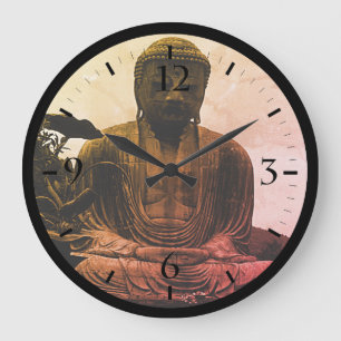 Grande Horloge Ronde Vintage Japon Kamakura Grand Bouddha Bouton