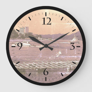 Grande Horloge Ronde Vintage Japon Mie Mikimoto Pearl Island vue Postc