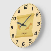 Grande Horloge Ronde Vintage Malaisie Carte Défiler Vieux Monde Voyage (Angle)