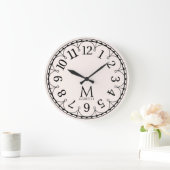 Grande Horloge Ronde Vintage Monogrammed Pink (Maison)