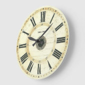 Grande Horloge Ronde Vintage Roman Numeral Rustic Farm Clock (Angle)