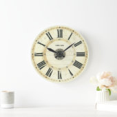 Grande Horloge Ronde Vintage Roman Numeral Rustic Farm Clock (Maison)
