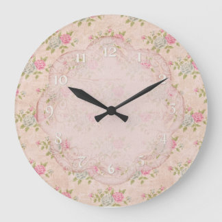 Grande Horloge Ronde Vintage rose Floral
