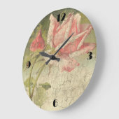 Grande Horloge Ronde Vintage Rose Wall Clock (Angle)