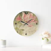 Grande Horloge Ronde Vintage Rose Wall Clock (Maison)