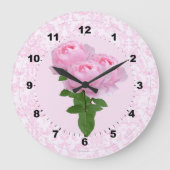 Grande Horloge Ronde Vintage Rose Wall Clock (Recto)