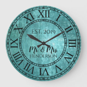 Grande Horloge Ronde Vintage Rustique Shabby Chic Distressed Antique Co