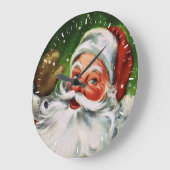 Grande Horloge Ronde Vintage Santa Face 1 (Angle)