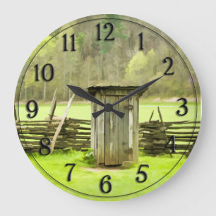 Grande Horloge Ronde Vintage Smoky Mountains Outhouse Travel Photo