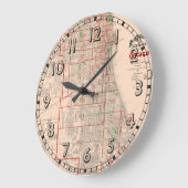 Grande Horloge Ronde Vintage vieille carte de Chicago - 1893 (Angle)