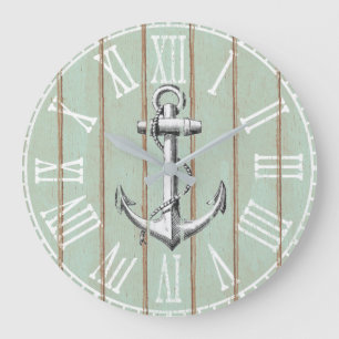 Grande Horloge Ronde Vintage Wood Rustic