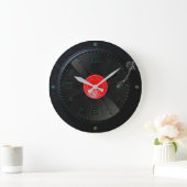 Grande Horloge Ronde Vinyl Vibes Retro Wall Clock (Maison)
