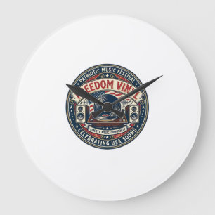 Grande Horloge Ronde Vinyle de la liberté patriotique Disque vinyle pat
