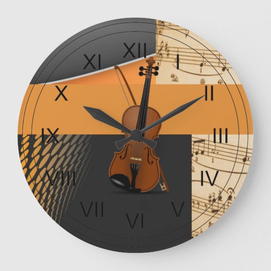 Grande Horloge Ronde Violin in Abstract Music-Theme (Recto)