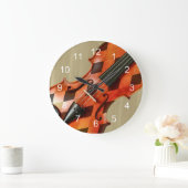 Grande Horloge Ronde Violon de harlequin (Maison)