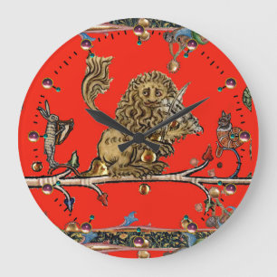 Grande Horloge Ronde Violoniste Lion, Hare