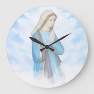 Grande Horloge Ronde Virgin Mary Wall Clock