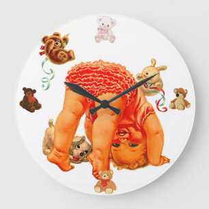 Grande Horloge Ronde "Visage bébé"