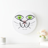 Grande Horloge Ronde visage de chats amusants (Maison)