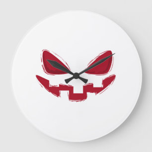 Grande Horloge Ronde Visage de citrouille d'Halloween  