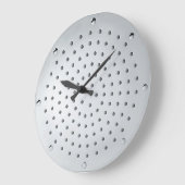 Grande Horloge Ronde Visage de grille Chrome (Angle)