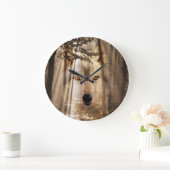 Grande Horloge Ronde Visage de loup dans les bois (Maison)