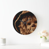 Grande Horloge Ronde Visage triste de poupée de clown (Maison)