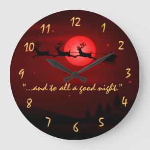 Grande Horloge Ronde Visite du Père Noël Noël