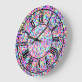 Grande Horloge Ronde Vitrail coloré (Angle)