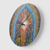 Grande Horloge Ronde Vitrail de l'église (Angle)